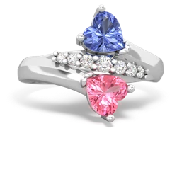 Tanzanite Heart To Heart 14K White Gold ring R2064