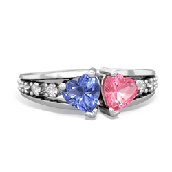 Tanzanite Heart To Heart 14K White Gold ring R3342