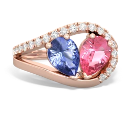 Tanzanite Nestled Heart Keepsake 14K Rose Gold ring R5650