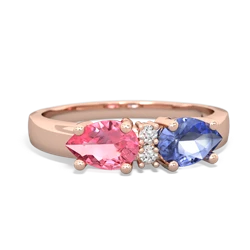 Tanzanite Pear Bowtie 14K Rose Gold ring R0865