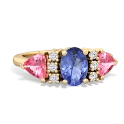 Tanzanite Antique Style Three Stone 14K Yellow Gold ring R2186