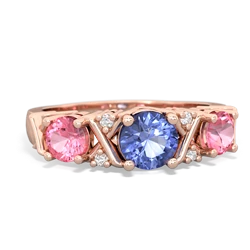 Tanzanite Hugs And Kisses 14K Rose Gold ring R5016