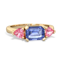 Tanzanite Three Stone 14K Yellow Gold ring R5235