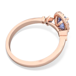 Tanzanite Antique-Style Halo 14K Rose Gold ring R5720