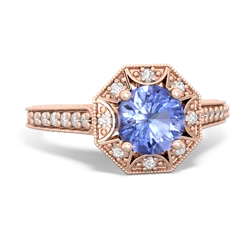 Tanzanite Art-Deco Starburst 14K Rose Gold ring R5520