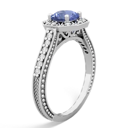 Tanzanite Art-Deco Starburst 14K White Gold ring R5520