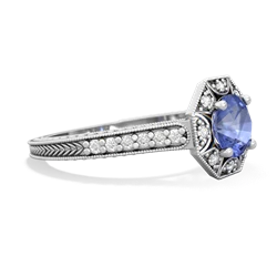 Tanzanite Art-Deco Starburst 14K White Gold ring R5520