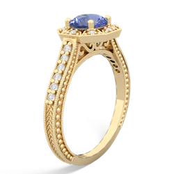 Tanzanite Art-Deco Starburst 14K Yellow Gold ring R5520