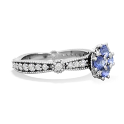 Tanzanite Sparkling Tiara Cluster 14K White Gold ring R26293RD