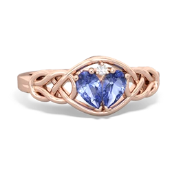 Tanzanite Celtic Love Knot 14K Rose Gold ring R5420