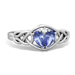 Tanzanite Celtic Love Knot 14K White Gold ring R5420