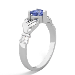 Tanzanite Claddagh 14K White Gold ring R2370