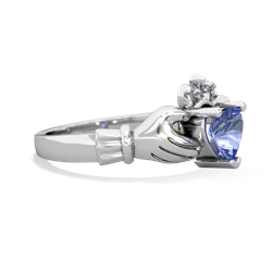 Tanzanite Claddagh 14K White Gold ring R2370