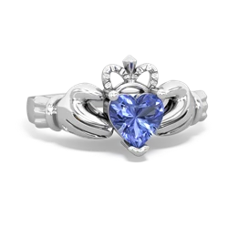 Tanzanite Claddagh 14K White Gold ring R2370