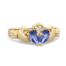 Tanzanite 'Our Heart' Claddagh 14K Yellow Gold ring R2388