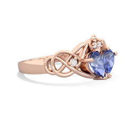 Tanzanite 'One Heart' Celtic Knot Claddagh 14K Rose Gold ring R5322