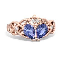 Tanzanite 'One Heart' Celtic Knot Claddagh 14K Rose Gold ring R5322