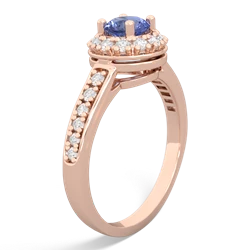 Tanzanite Diamond Halo 14K Rose Gold ring R5370