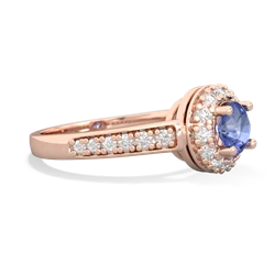 Tanzanite Diamond Halo 14K Rose Gold ring R5370