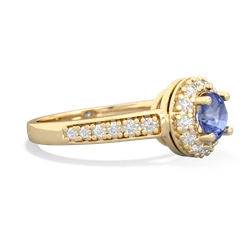 Tanzanite Diamond Halo 14K Yellow Gold ring R5370