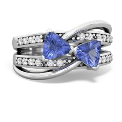 Tanzanite Bowtie 14K White Gold ring R2360