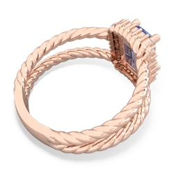 Tanzanite Rope Split Band 14K Rose Gold ring R2628