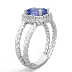 Tanzanite Rope Split Band 14K White Gold ring R2628