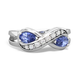 Tanzanite Diamond Infinity 14K White Gold ring R5390