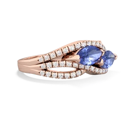 Tanzanite Diamond Rivers 14K Rose Gold ring R3070