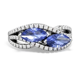 Tanzanite Diamond Rivers 14K White Gold ring R3070