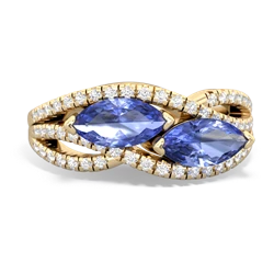 Tanzanite Diamond Rivers 14K Yellow Gold ring R3070