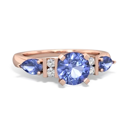 Tanzanite 6Mm Round Eternal Embrace Engagement 14K Rose Gold ring R2005