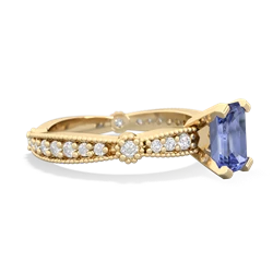 Tanzanite Sparkling Tiara 7X5mm Emerald-Cut 14K Yellow Gold ring R26297EM