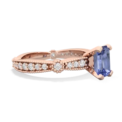 Tanzanite Sparkling Tiara 7X5mm Emerald-Cut 14K Rose Gold ring R26297EM