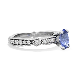 Tanzanite Sparkling Tiara 7X5mm Oval 14K White Gold ring R26297VL