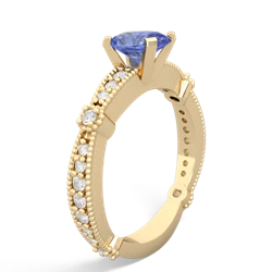 Tanzanite Sparkling Tiara 7X5mm Oval 14K Yellow Gold ring R26297VL