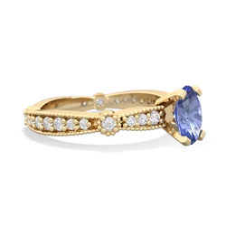 Tanzanite Sparkling Tiara 7X5mm Oval 14K Yellow Gold ring R26297VL