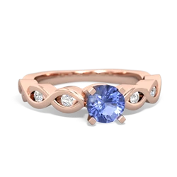 Tanzanite Infinity 5Mm Round Engagement 14K Rose Gold ring R26315RD