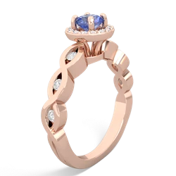 Tanzanite Infinity Halo Engagement 14K Rose Gold ring R26315RH