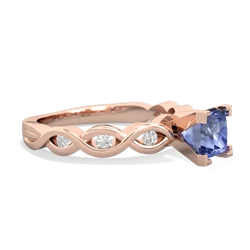 Tanzanite Infinity 5Mm Square Engagement 14K Rose Gold ring R26315SQ