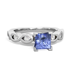 Tanzanite Infinity 5Mm Square Engagement 14K White Gold ring R26315SQ