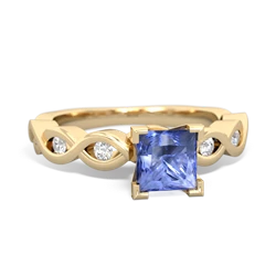 Tanzanite Infinity 5Mm Square Engagement 14K Yellow Gold ring R26315SQ