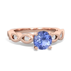 Tanzanite Infinity 6Mm Round Engagement 14K Rose Gold ring R26316RD