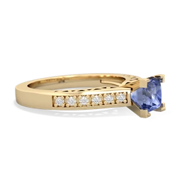 Tanzanite Art Deco Engagement 5Mm Square 14K Yellow Gold ring R26355SQ