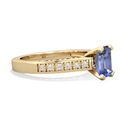 Tanzanite Art Deco Engagement 7X5mm Emerald-Cut 14K Yellow Gold ring R26357EM