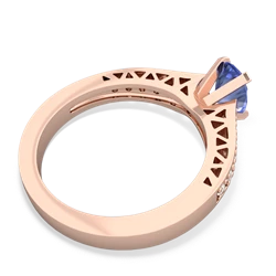 Tanzanite Art Deco Engagement 7X5mm Oval 14K Rose Gold ring R26357VL