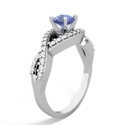 Tanzanite Diamond Twist 5Mm Round Engagment  14K White Gold ring R26405RD