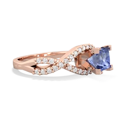 Tanzanite Diamond Twist 5Mm Square Engagment  14K Rose Gold ring R26405SQ