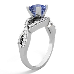 Tanzanite Diamond Twist 5Mm Square Engagment  14K White Gold ring R26405SQ