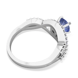 Tanzanite Diamond Twist 6Mm Round Engagment  14K White Gold ring R26406RD